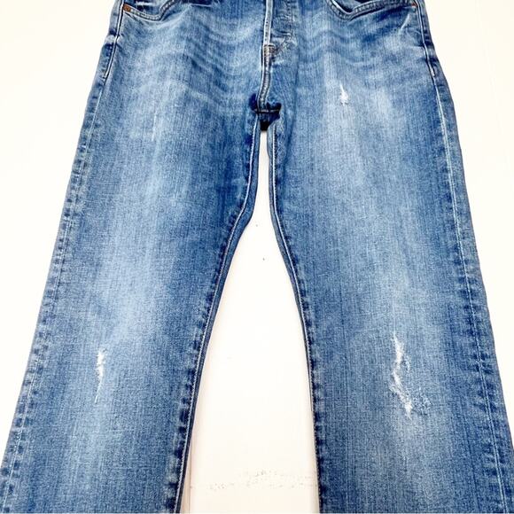 H&M &Denim Distressed Slim Low Waist Button Fly 5 Pocket Jeans Men’s 32x30 - Picture 3 of 8